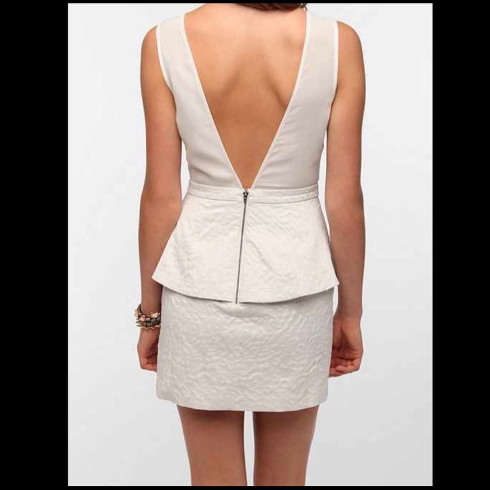 Urban Outfitters Silence + Noise White Jacquard Dress